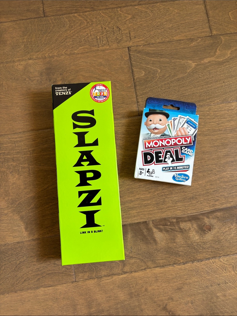 Lot of 2 Games - Monopoly Deal and Slapzi Card Games